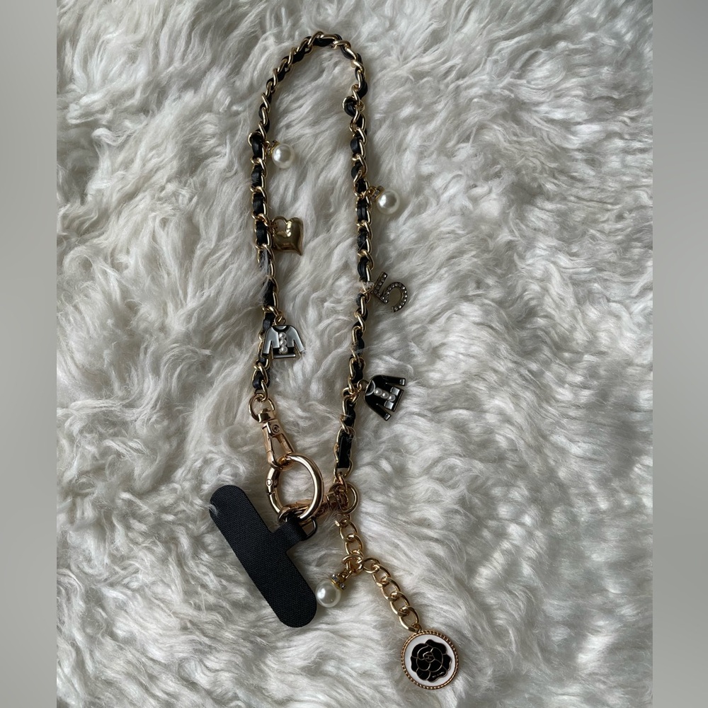 Faux Leather Charm Lanyard